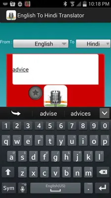 English To Hindi Voice Translator android App screenshot 3